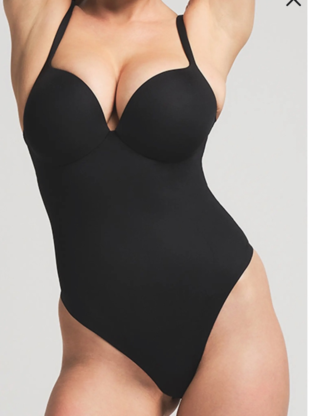 Black Seamless Sculpting Bodysuit with Built-In Cups - Women Intimates